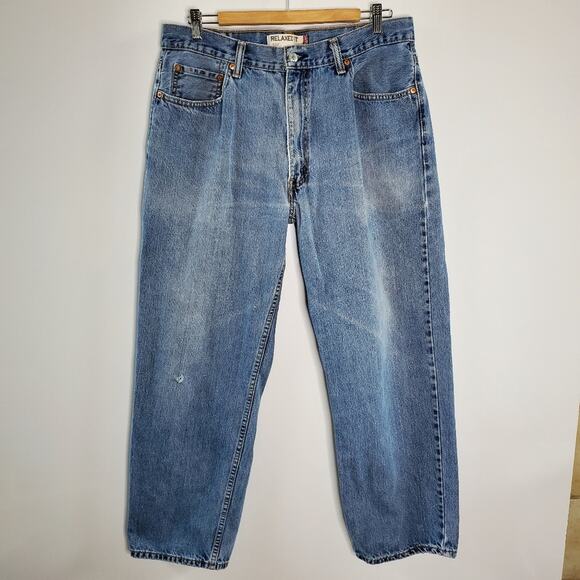 VINTAGE Levi's 550 Relaxed Fit Jeans 36x30 Denim Med Wash Straight Leg - Picture 1 of 12